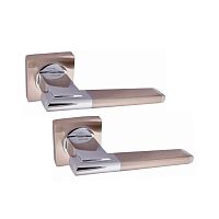 Ручки на розеті KEDR R08.142-AL SN/CP сатин/хром